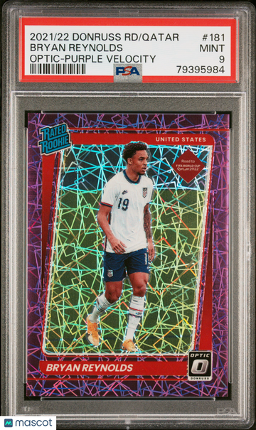 2021 Panini Donruss Road To Qatar Bryan Reynolds #181 Optic Purple Velocity PSA 9