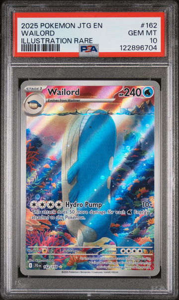 2025 Pokemon Scarlet and Violet Journey Together Illustration Rare Wailord #162 PSA 10