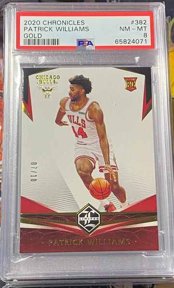 2020 Panini Chronicles Patrick Williams Gold /10 #382  PSA 8 Rookie RC Limited Bulls