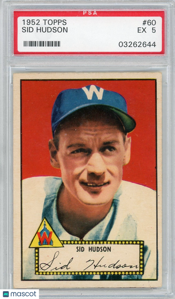 1952 Topps Sid Hudson #60 PSA 5