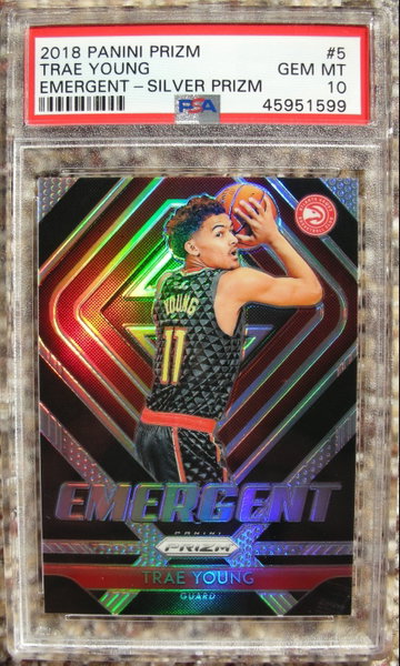 Trae Young 2018 Prizm Emergent #5 Silver Prizm PSA 10