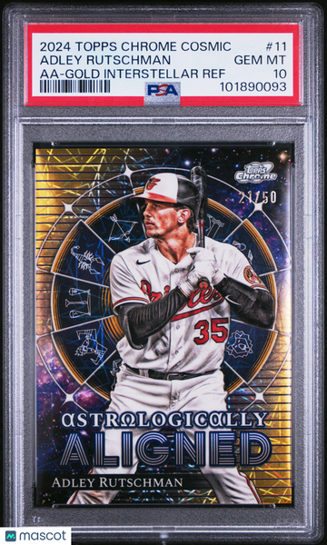 2024 Topps Chrome Cosmic Astrologically Aligned Adley Rutschman #11 Aa Gold Interstellar Ref /50 PSA 10