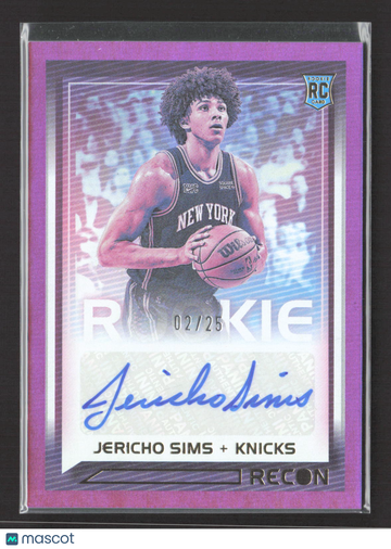 2022 Panini Recon Jericho Sims #RRS-JCS Purple RC Auto