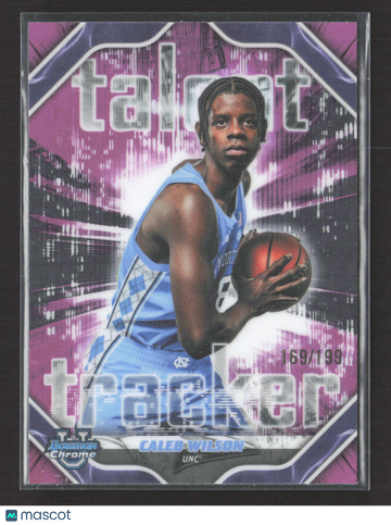 2025 Bowman Chrome University Talent Tracker Caleb Wilson #TT-9 Purple Refractor 169/199