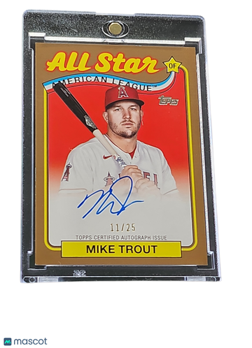 2024 Topps Series 1 1989 Topps Baseball Autograph Mike Trout #ASA-MT Gold /25