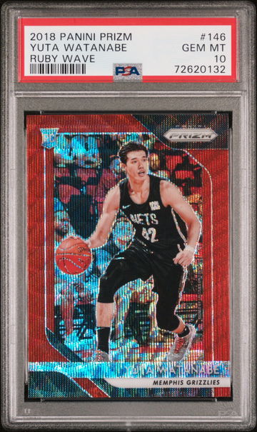 2018 PANINI PRIZM RUBY WAVE YUTA WATANABE #146 RC ROOKIE PSA 10