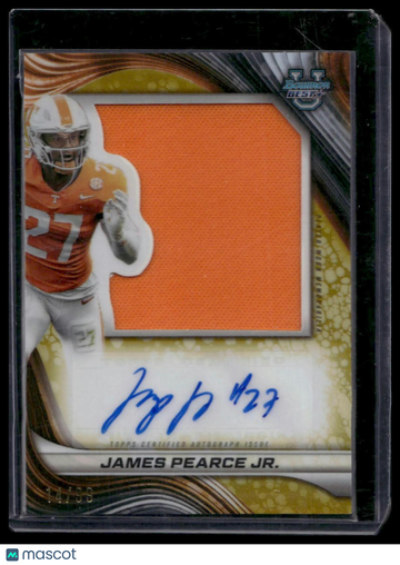 2024 Bowman University Best James Pearce Jr. #PJA-JP Prospect Jumbo Relic Autographs Second Honor Roll SN,MEM,AU