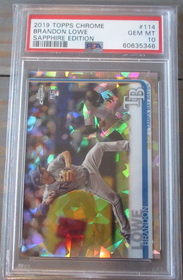 Brandon Lowe RC 2019 Topps Chrome Sapphire #114 PSA 10 Low Pop