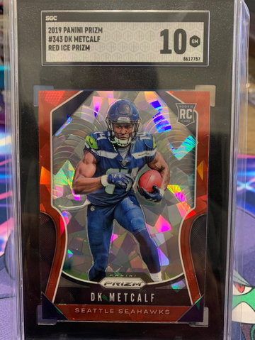 DK Metcalf 2019 Prizm Red Cracked Ice