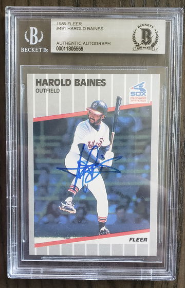 Harold Baines auto 1989 fleer