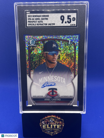 2023 Bowman Chrome Ariel Castro #CPA-AC Prospect Autographs Speckle Refractor SN AU SGC 9.5