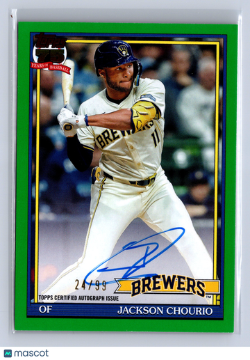 2026 Topps Series 1 1991 Jackson Chourio Green Auto /99 #91A-JC
