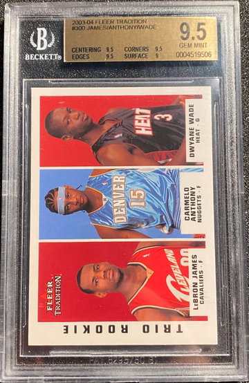Lebron James, Dwayne Wade and Carmelo ROOKIES BGS 9.5 2003