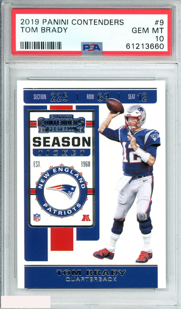 2019 PANINI CONTENDERS TOM BRADY #9 NEW ENGLAND PATRIOTS PSA 10 GEM MT