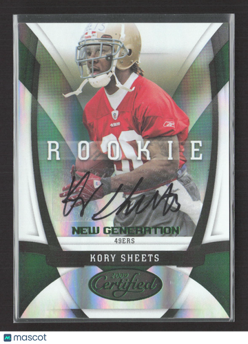 2009 Panini Donruss Certified New Generation Kory Sheets #172 Mirror Emerald /5