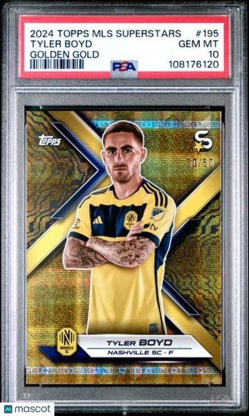 2024 Topps MLS Superstars Tyler Boyd #195 Golden Gold /50 PSA 10