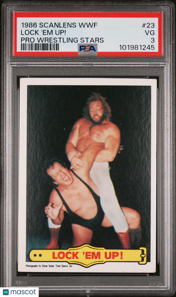 1986 Scanlens WWF Pro Wrestling Stars Lock 'em Up! #23 PSA 3