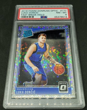 PSA 8 2018-19 Luka Doncic Optic Fast Break Holo