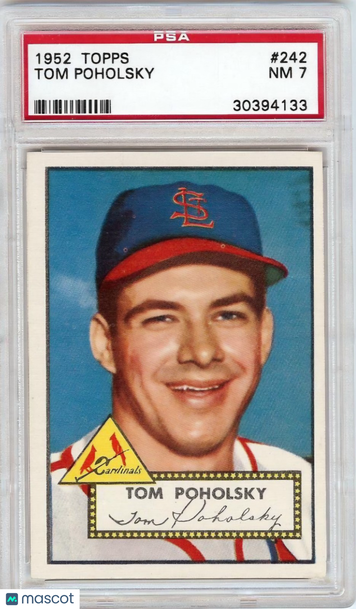 Graded 1952 Topps Tom Poholsky #242 PSA 7 Baseball Card