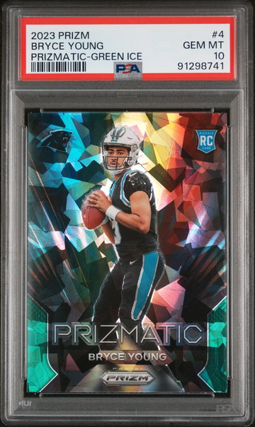 2023 Panini Prizm Prizmatic Green Ice Bryce Young #4 PSA 10