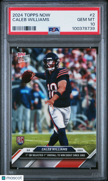 2024 Topps Now Caleb Williams #2 Rookie PSA 10