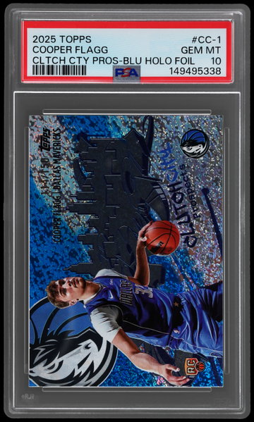 2025 Topps Cooper Flagg Clutch City Prospect Blue Holo Foil PSA 10 RC