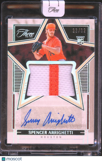 Spencer Arrighetti 2024 Panini Three and Two Baseball RC Memorabilia Auto /32 Houston Astros