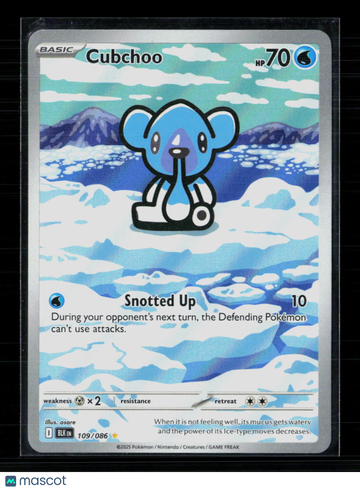 2025 Scarlet & Violet Black Bolt Cubchoo Holo Secret Rare #109/86