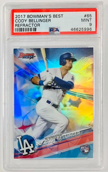 Cody Bellinger 2017 Bowman's Best Refractor Rookie RC #65 PSA 9 MINT Los Angeles  Dodgers