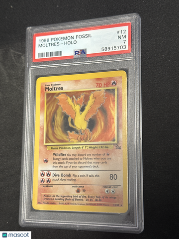 1999 Pokemon Fossil Moltres Holo PSA 7 #12