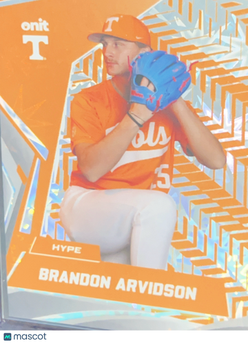2026 ONIT Tennessee Baseball Hype Brandon Arvidson #H-1 Orange Prism /01