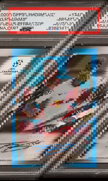 2020 TOPPS CHROME UCL BLUE REFRACTOR TYLER ADAMS AUTO #/150 PSA 8 / Auto 10