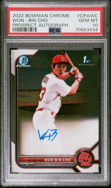 2022 BOWMAN CHROME WON-BIN CHO PROSPECT AUTOGRAPHS #CPAWC