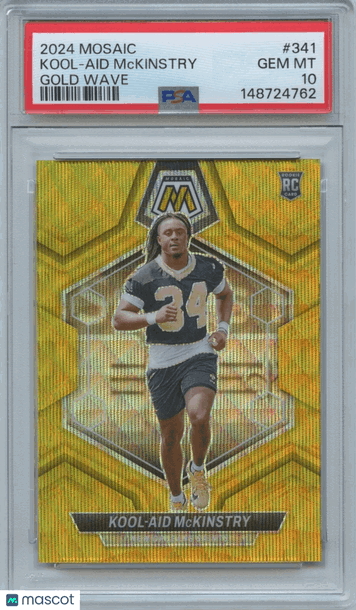 2024 Panini Mosaic Kool-Aid Mckinstry #341 Gold Wave Rookie PSA 10