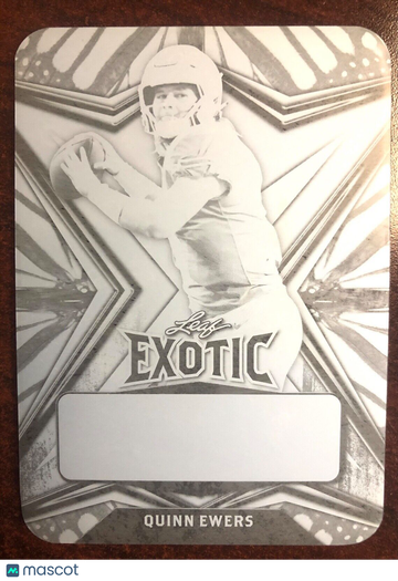 QUINN EWERS 2022 Leaf Exotic Black BUTTERFLY Printing Plate 1/1 Texas Longhorns