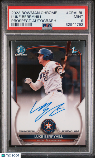 2023 Bowman Chrome Prospect Autographs Luke Berryhill #CPALBL PSA 9