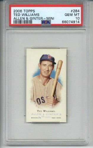 2006 TOPPS ALLEN & GINTER MINI TED WILLIAMS CARD BOSTON RED SOX PSA 10