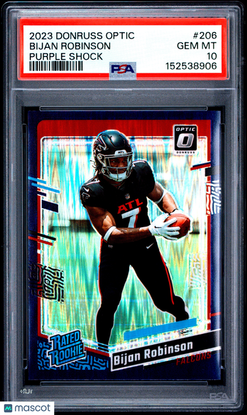 2023 Panini Donruss Optic Bijan Robinson #206 Purple Shock PSA 10