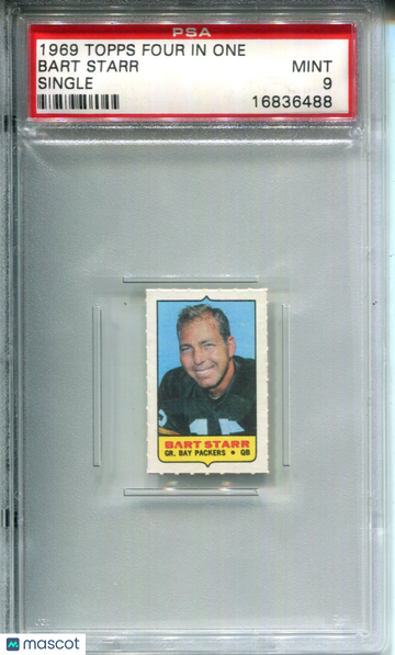 1969 Topps Four In One Single Bart Starr PSA 9