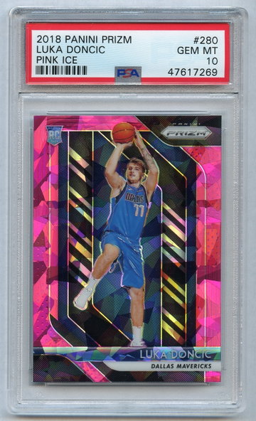 LUKA DONCIC 2018 Panini Prizm PINK ICE Rookie Refractor #280 PSA 10 Gem Mint