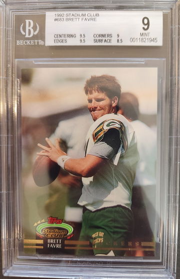 1992 Topps Stadium Club Brett Favre #683 2nd Year BGS 9