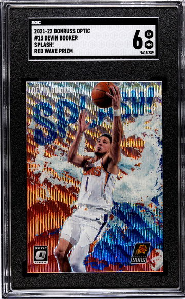 2021-22 Donruss Optic Splash Red Wave Devin Booker #13 SGC 6
