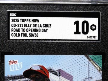 2025 Topps Now Elly De La Cruz #OD-211 Road Opening Day Gold Foil SGC 10