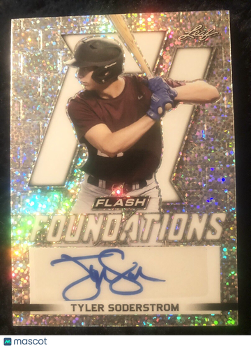 TYLER SODERSTROM 2020 Leaf Flash Foundations AUTO FF2-TS1 Oakland Athletics
