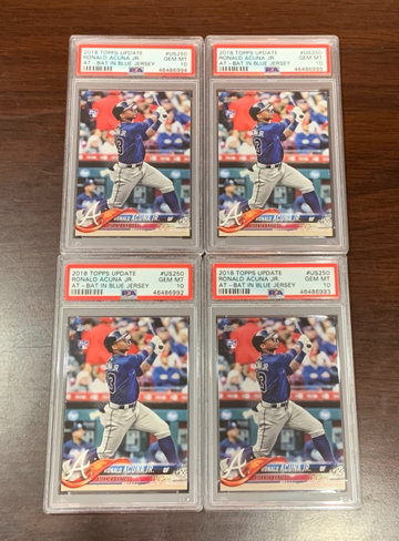 (4) 2018 Topps Update Ronald Acuna Jr. PSA 10