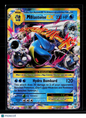 2016 Evolutions M Blastoise EX Holo Rare FA #22/108