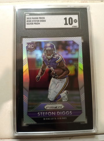 2015 Prizm Silver Stefon Diggs RC SGC 10 Bills WR