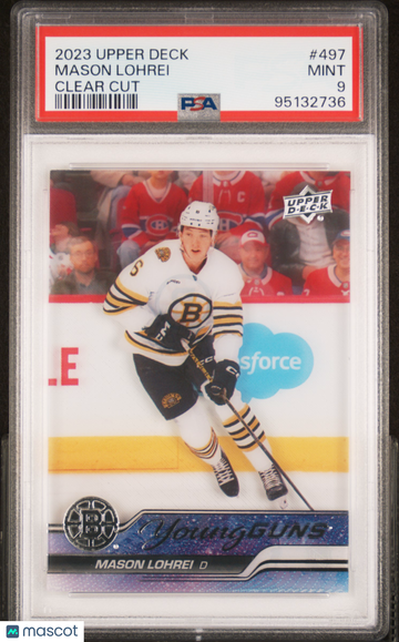 2023 Upper Deck Mason Lohrei Young Guns Clear Cut Rookie PSA 9