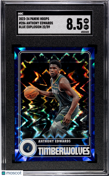 2023 Panini Hoops Anthony Edwards #286 Blue Explosion /59 SGC 8.5