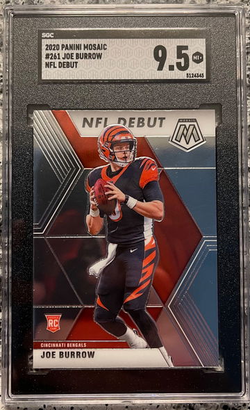 Joe Burrow RC 2020 Panini Mosaic NFL Debut Rookie 261 SGC 9.5 Cincinnati Bengals